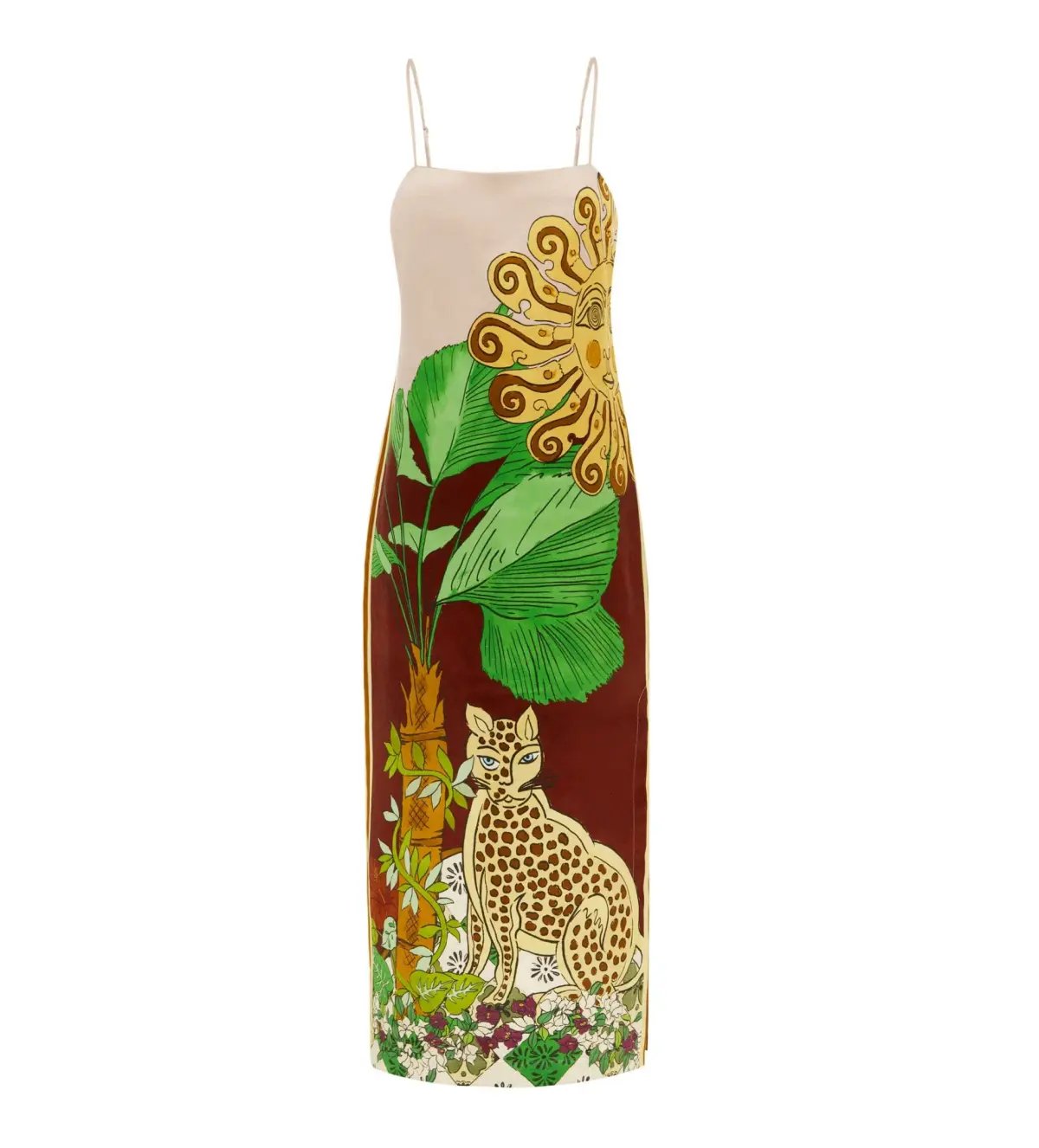Alemais Tiger Slip Midi Dress Print Size AU 10 photo 3