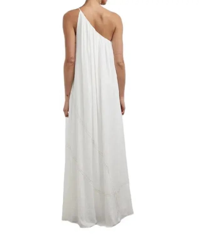 Camilla and Marc Castille One Shoulder Maxi Dress in White Size 10 photo 6