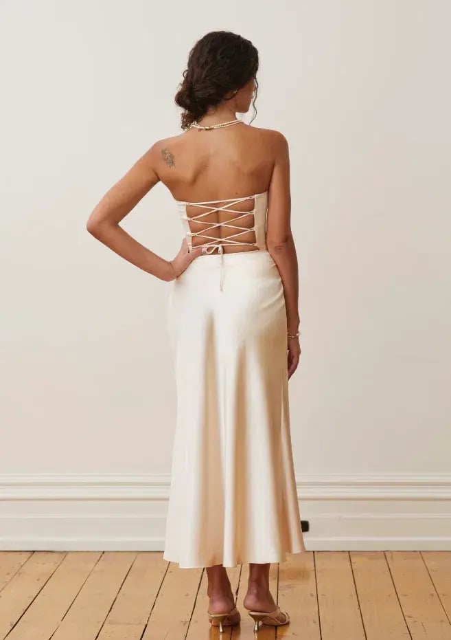 Arcina Ori Blair Bustier And Skirt Set Cream Size AU 10 photo 7