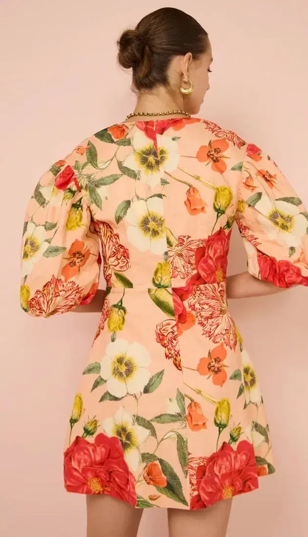 By Nicola Bolero Gathered Mini Dress in Raspberry Punch Floral Size AU 8 photo 3