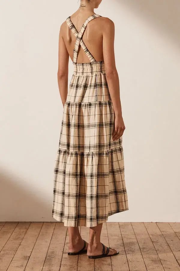 Shona Joy Indra Plunged Crossback Midi Dress Print Size 10 photo 2