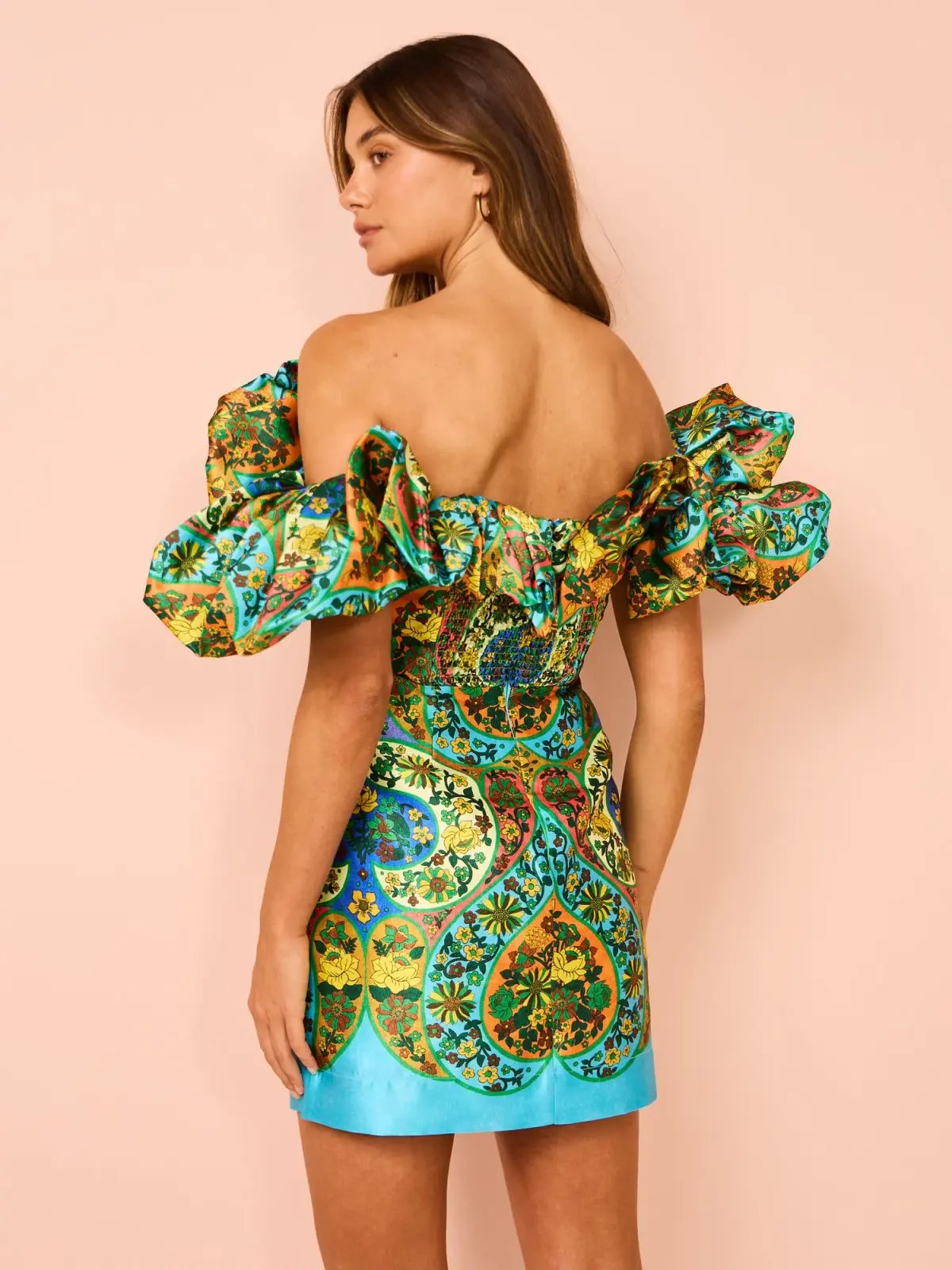 Alemais Sofie Off Shoulder Mini Dress In Multi Size 12 photo 3