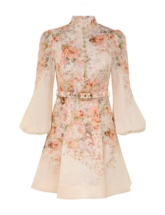Zimmermann The Illustration Buttoned Mini in Cream Rococo Floral Size 3 / AU 14 photo 4