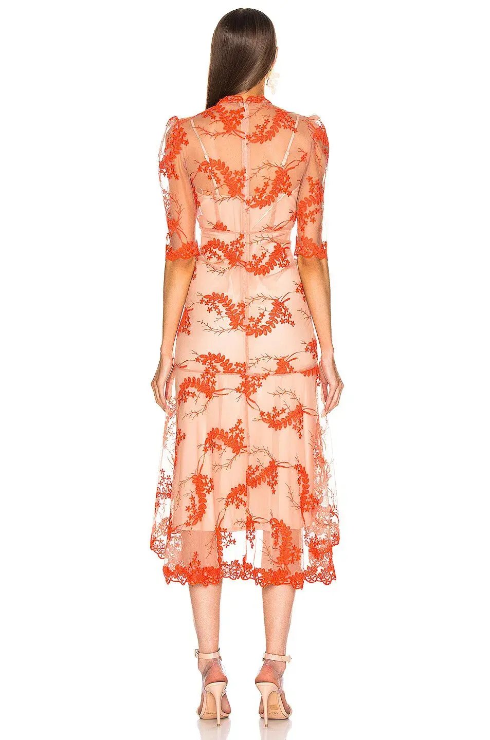 Alice McCall Honeymoon Midi Dress Orange/Nude Size 6 photo 3