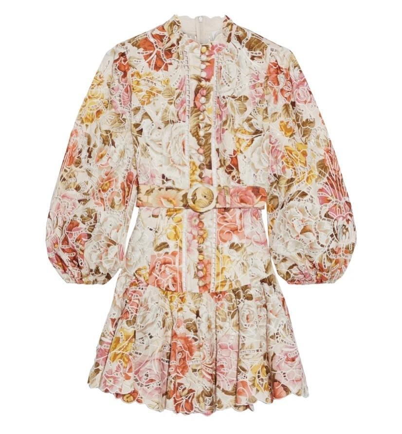 Zimmermann Bonita Embroidered Short Dress Floral Size 1/ AU 10 photo 4