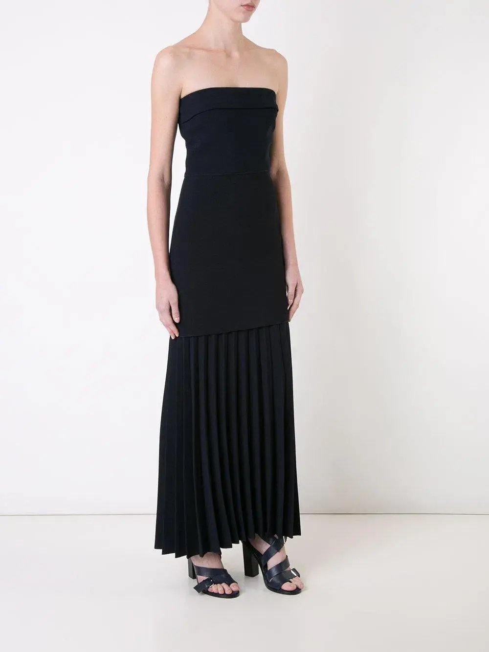 Dion Lee Linear Pleat Crepe Strapless Dress Black Size XS / AU 6 photo 2