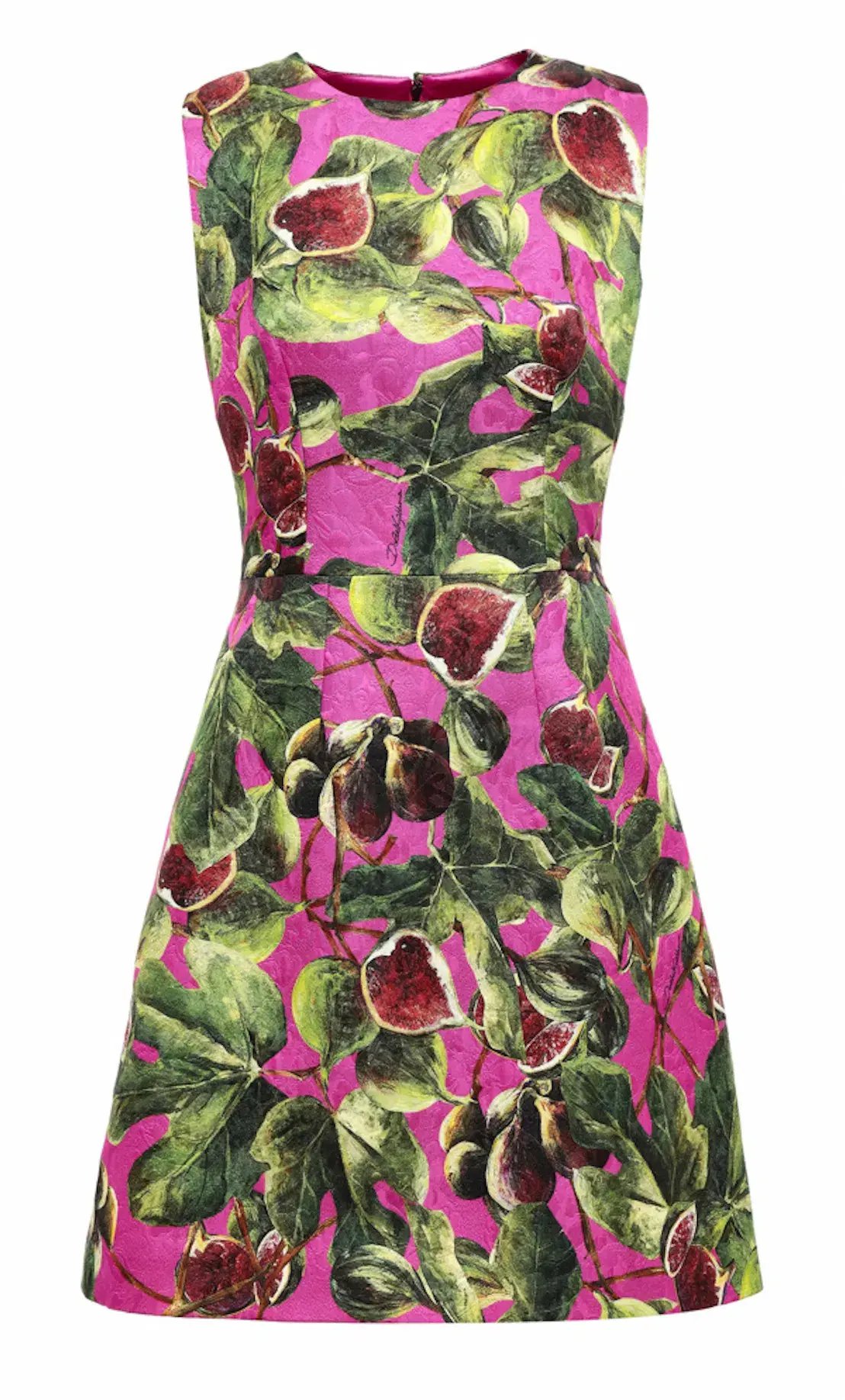 Dolce and Gabbana Sleeveless A-Line Brocade Mini Dress Fig Print Size M / AU 10 photo 4