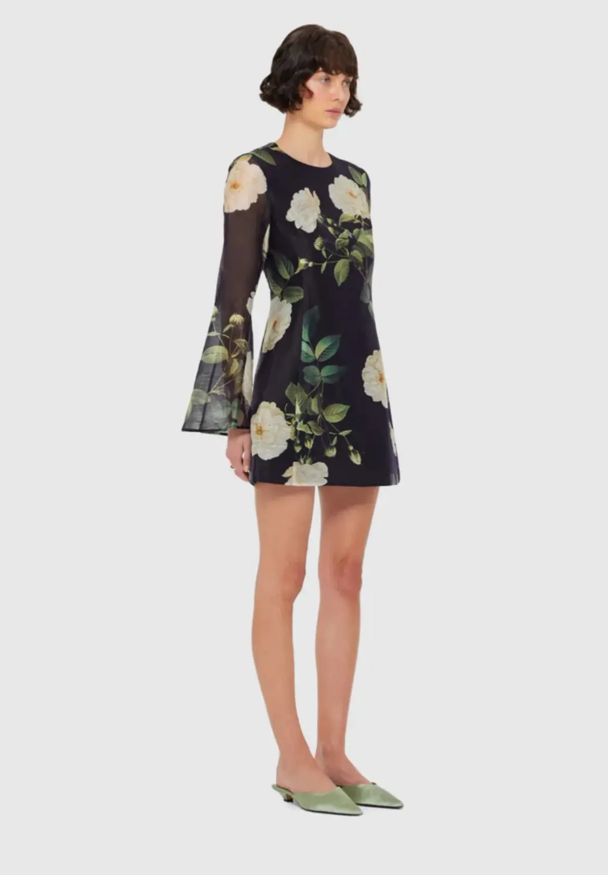 Leo Lin Suzanne Bell Sleeve Mini Dress Size 12 photo 2