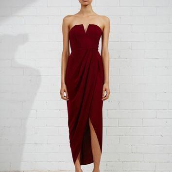 Shona Joy Core V Bustier Draped Midi Dress Size 12 photo 3