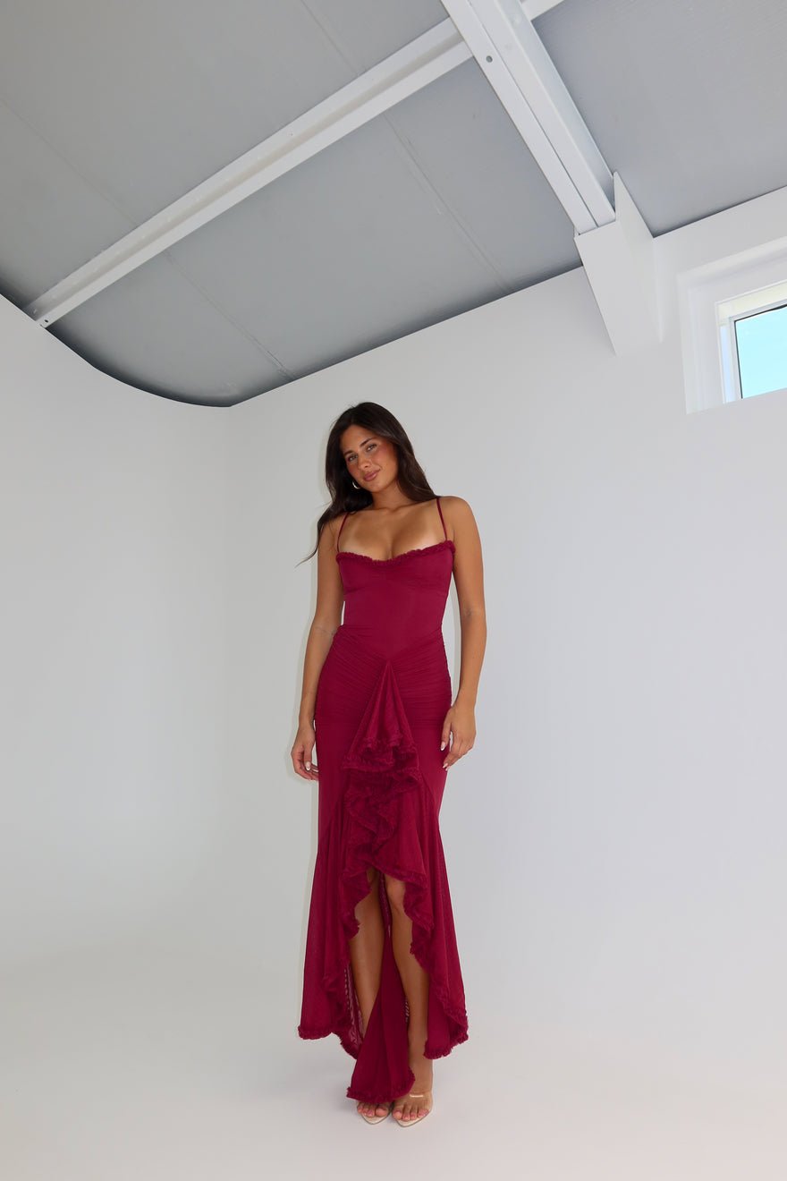 House of CB Gabbi Gown Wine photo 4