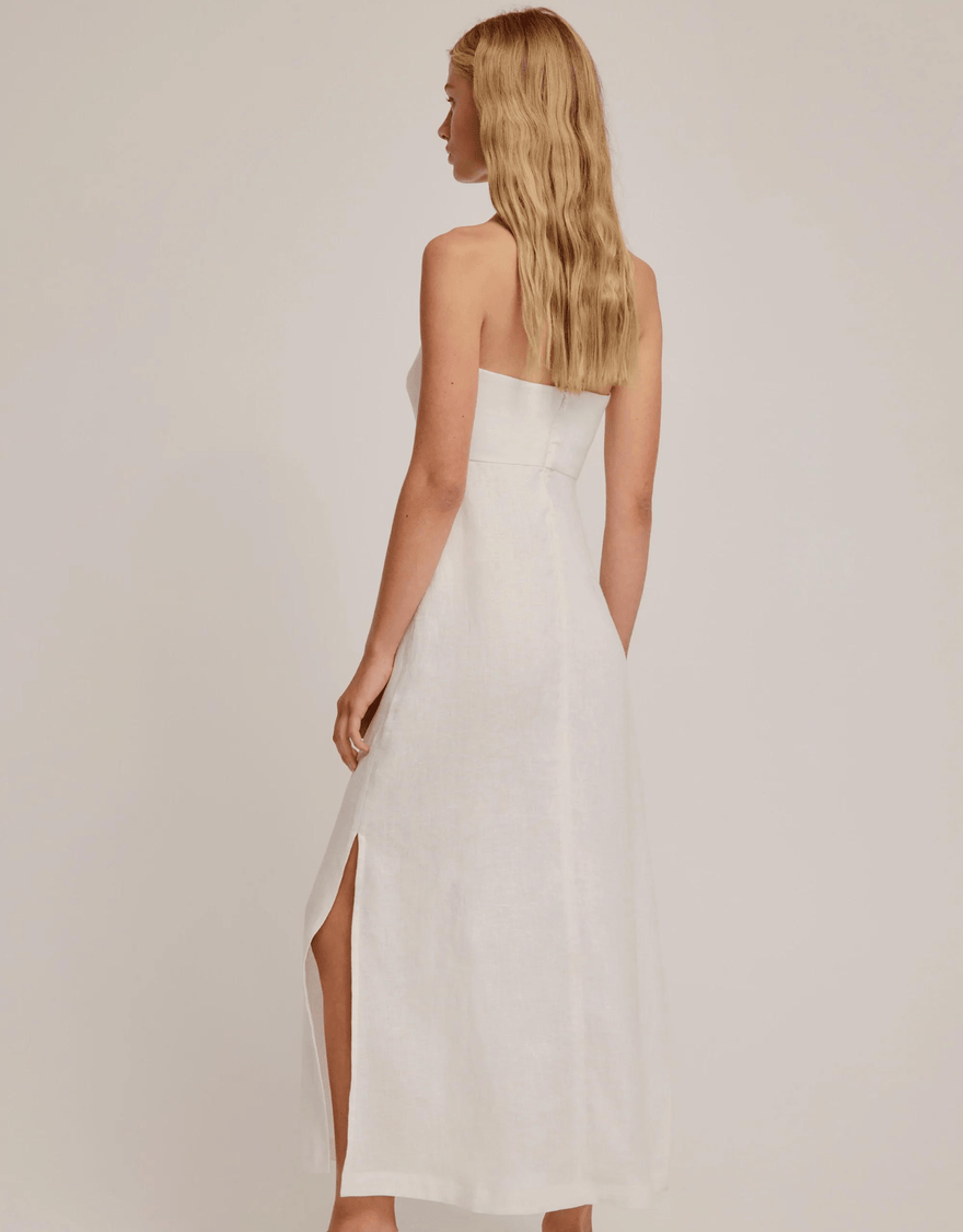 Venroy Linen Strapless Midi Dress photo 2