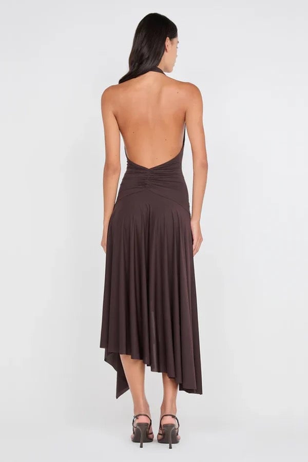 Bec & Bridge Nessie Halter Dress - Dark Chocolate photo 3