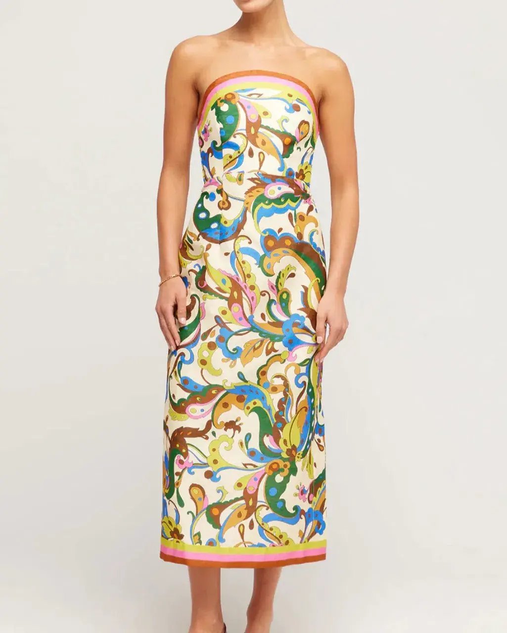 ALEMAIS Ozma Bodice Dress Exclusive Print Cream 10 AU photo 4
