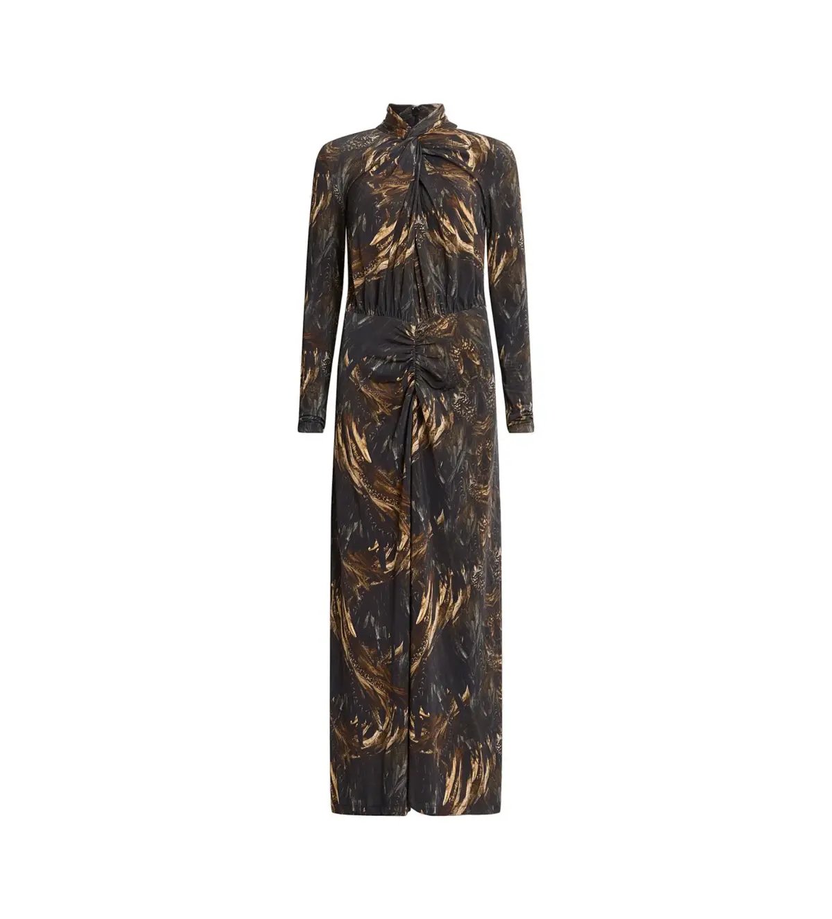 AllSaints Mina Maxi Dress Charm Black Size AU 10 photo 5