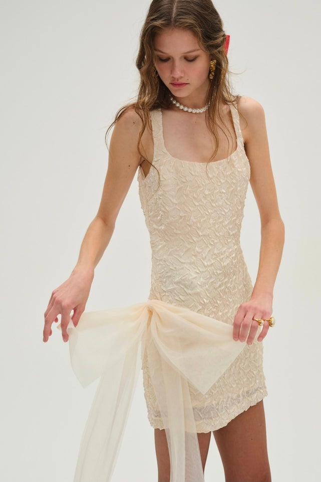 FOR LOVE & LEMONS FROSTED ORGANZA MINI DRESS - CREAM photo 5
