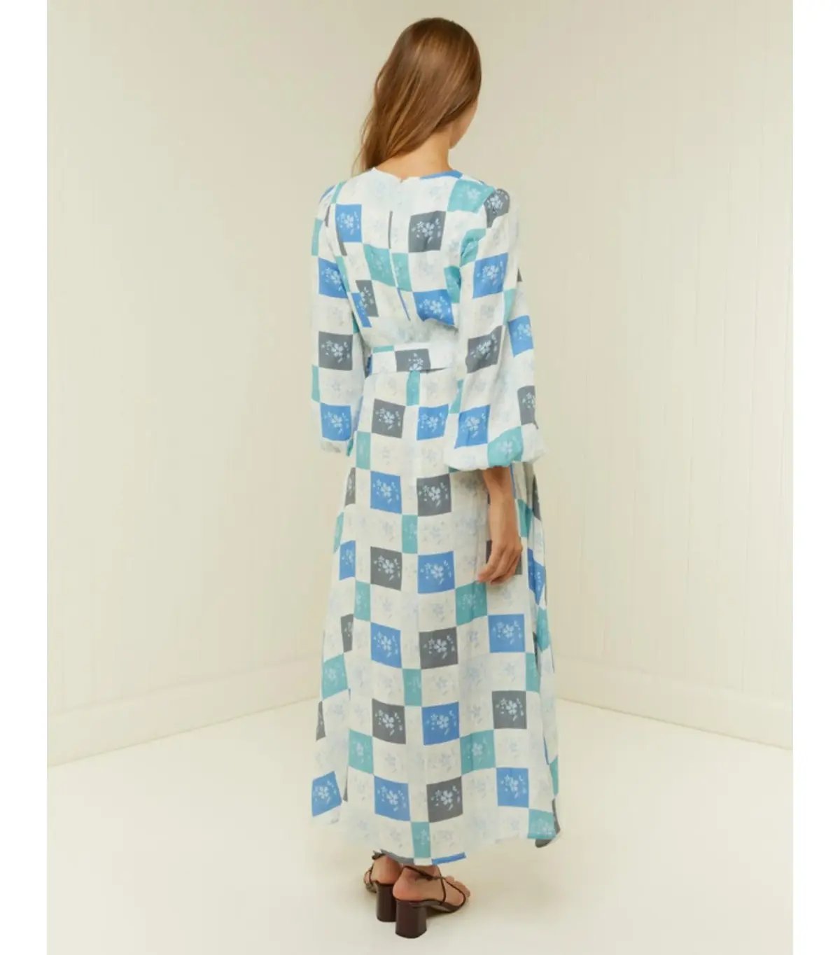 Palm Noosa Melrose Maxi Dress Blue Tile Size AU 14 photo 3