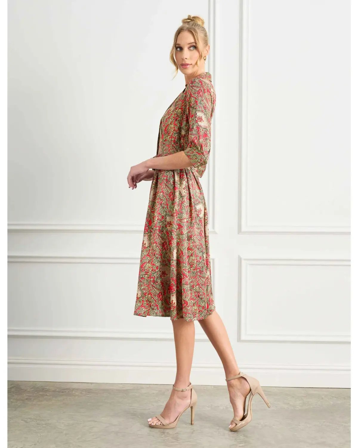 Leona Edmiston Demi 'Belle Epoch' Silk Shirtdress Multi Size 3 / AU 14 photo 2