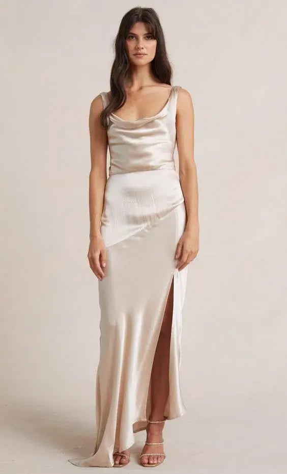 Bec & Bridge Moon Dance Cowl Dress Sand Size 8 photo 4