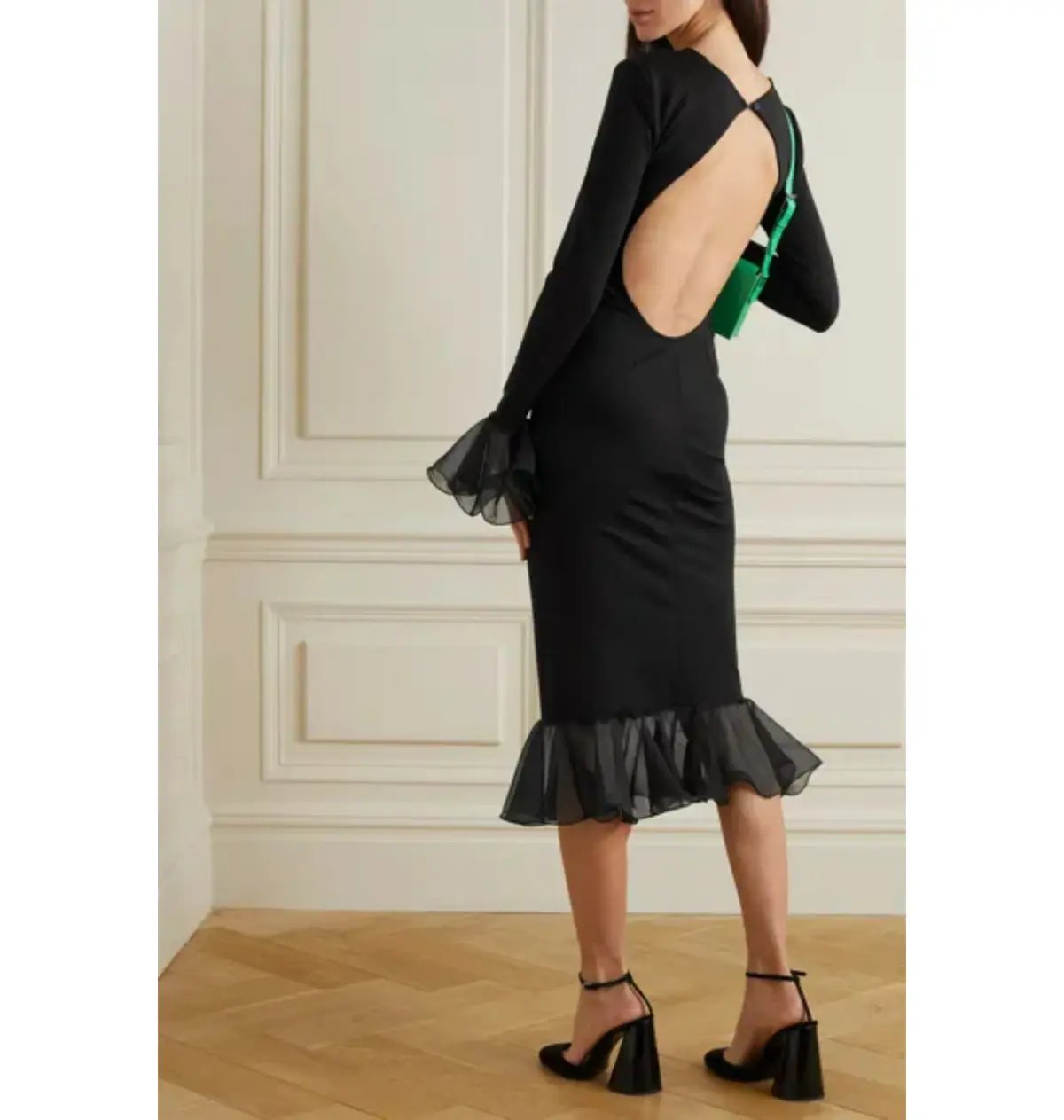 Rotate Birger Christensen Irena Midi Dress Black Size AU 8 photo 2