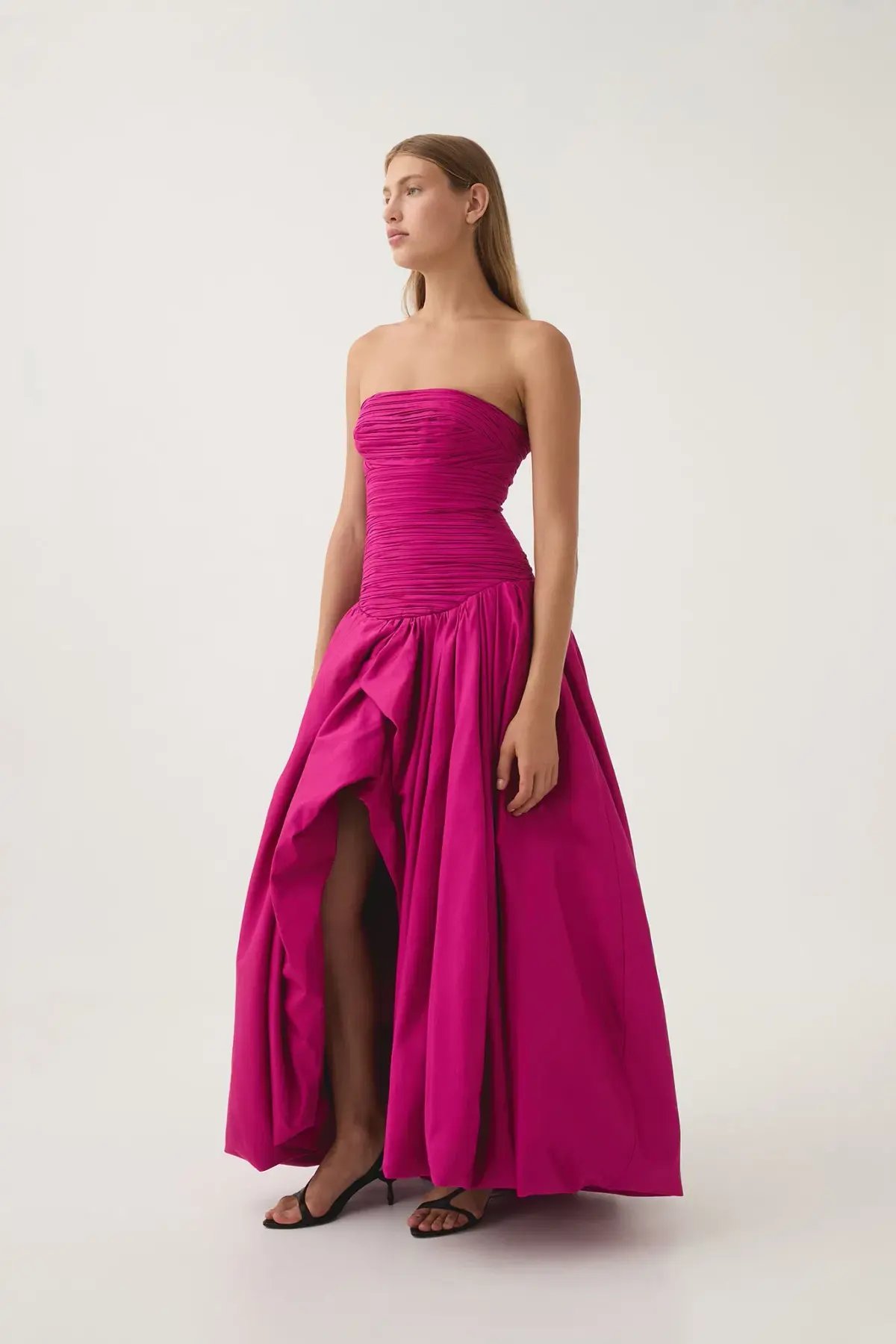 Aje  Magenta Violette Bubble Hem Maxi Gown Size 10 photo 3
