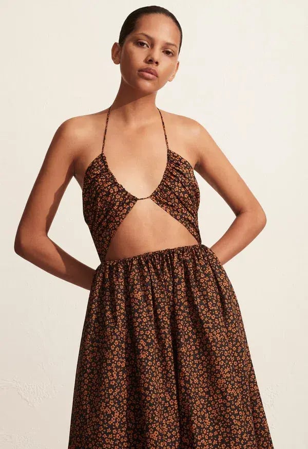 Matteau Bandeau Tie Dress Brown Size 8 photo 3