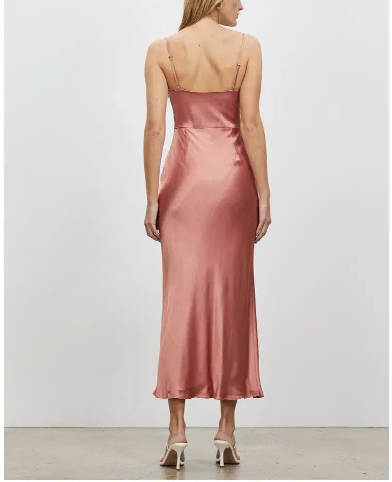 Shona Joy Eloise Lace Up Midi Dress Pink Size AU 14 photo 2
