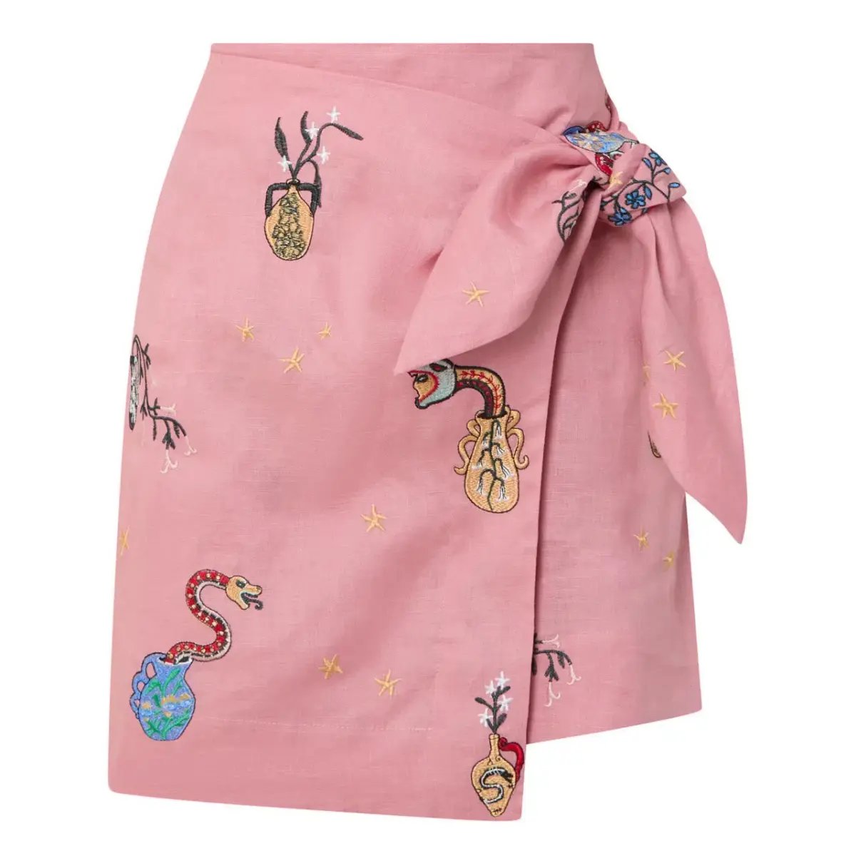 ALEMAIS Timmy Embroidered Shirt & Sarong Skirt Pink Size 10 AU photo 6