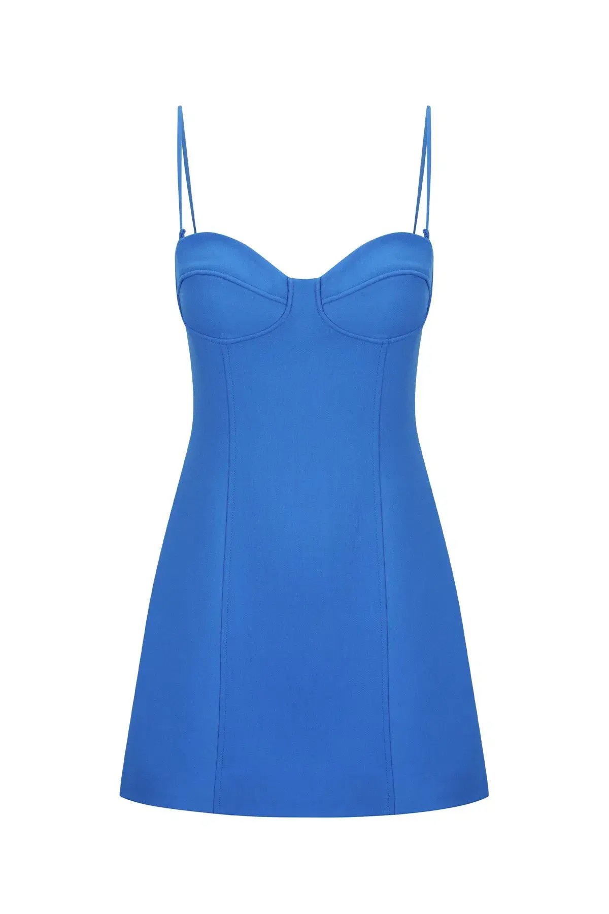 Shona Joy Irena Strapless Corded Bustier Mini Dress Blue Size 8 photo 4