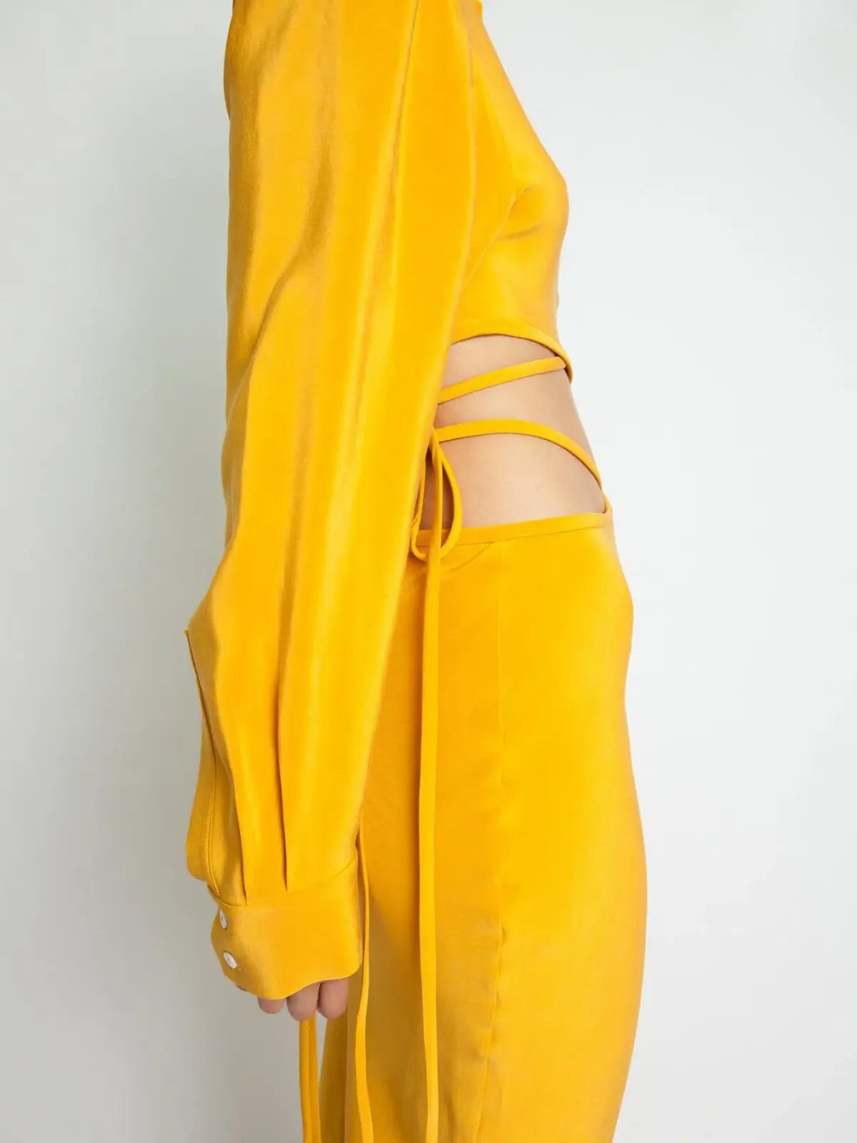 Christopher Esber Mango Loophole Bias Tie Skirt Yellow Size 10 photo 3