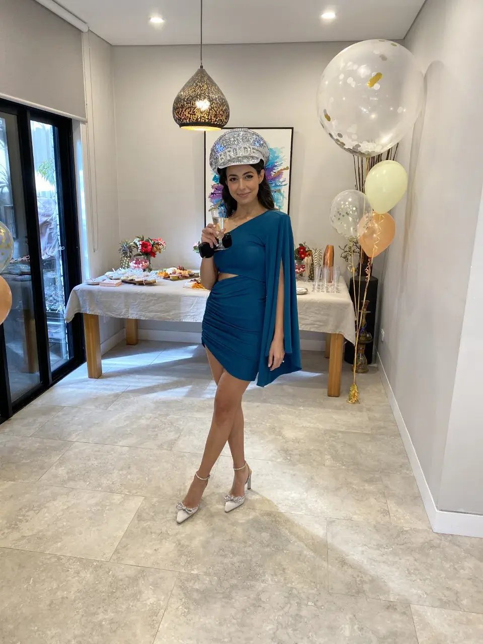 Michael Costello Alessia Dress in Teal Green Size XS photo 2