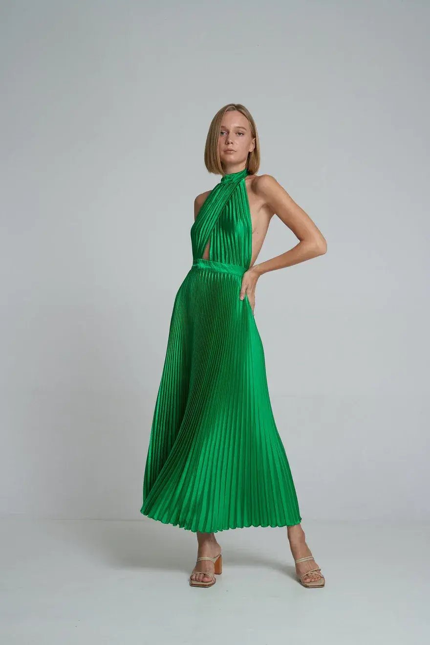 L'Idée Soirée Renaissance Gown Bright Green Size 12 photo 2