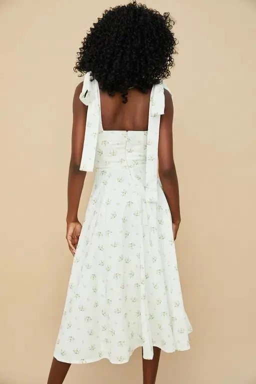 House of CB Alicia Ivory Midi Sundress White Floral Size XS / Au 6 photo 3