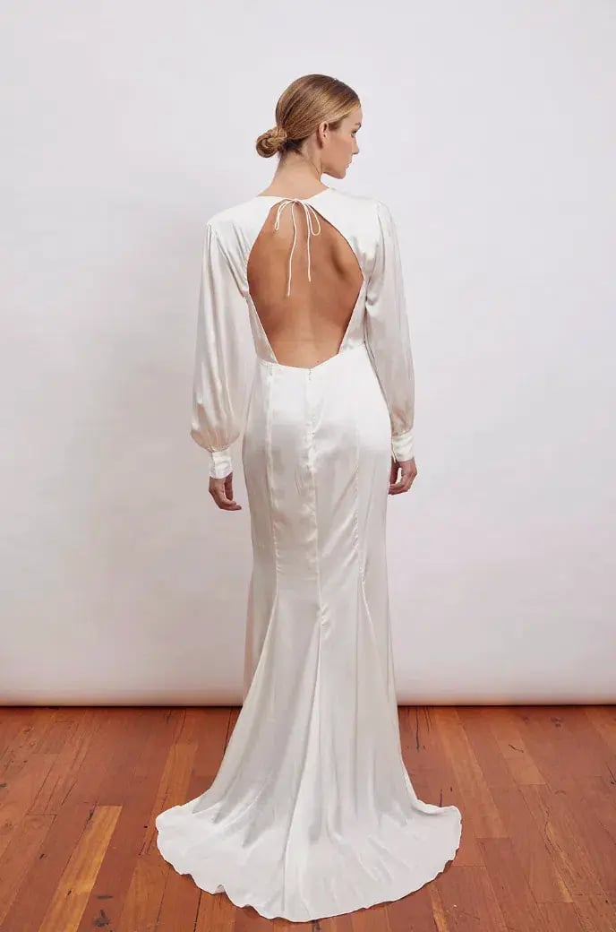 MLM the Label Open Back Lennon Gown Cream Size 8 photo 4