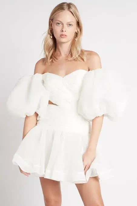 Aje Myriad Cut Out Mini Dress White Size 8 photo 3