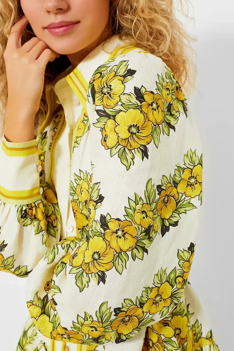 Alemais Gisela Mini Dress Yellow Floral Size 4 AU / 0 US photo 3