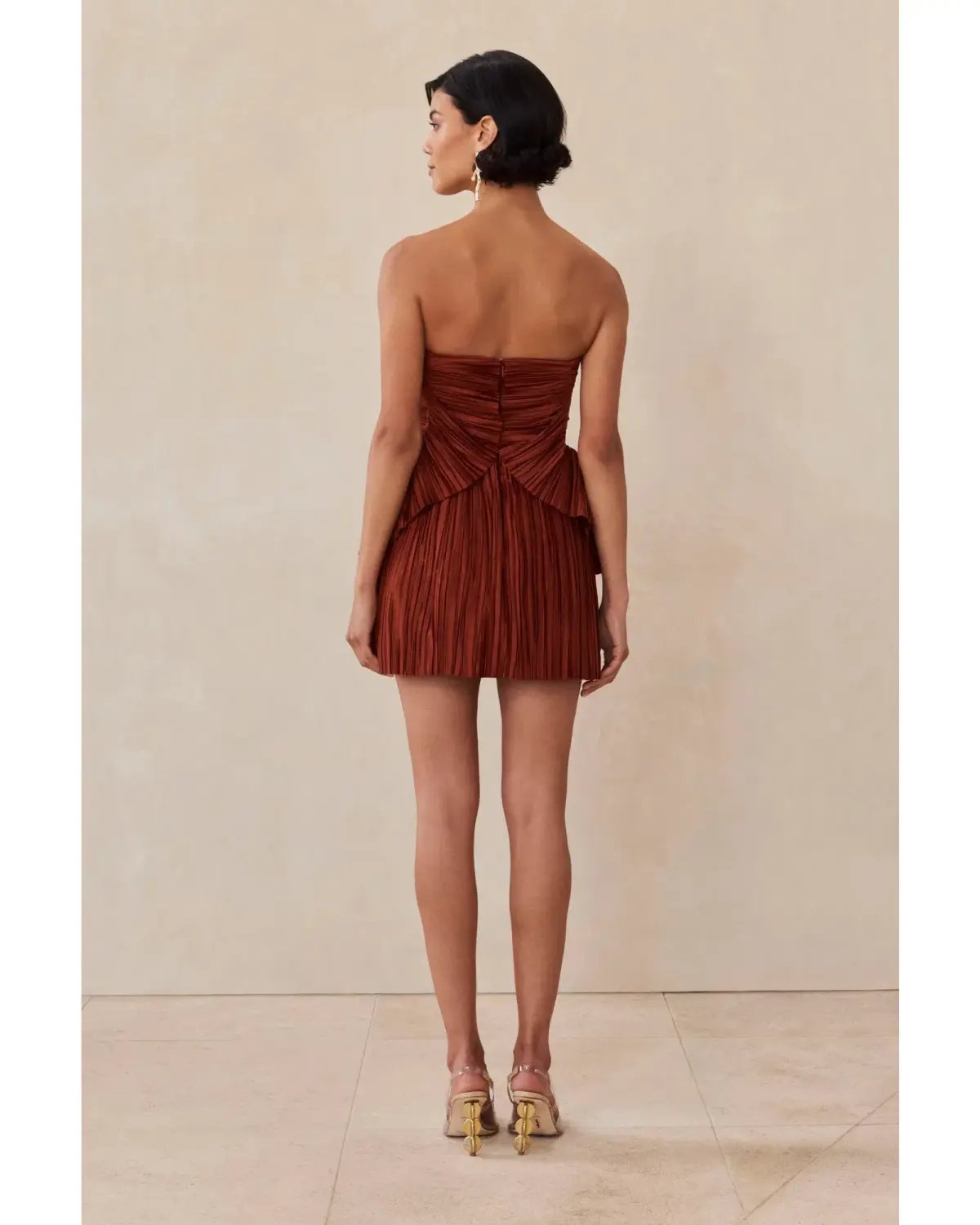 Cult Gaia Charlique Dress in Tannin Size AU 10 photo 3