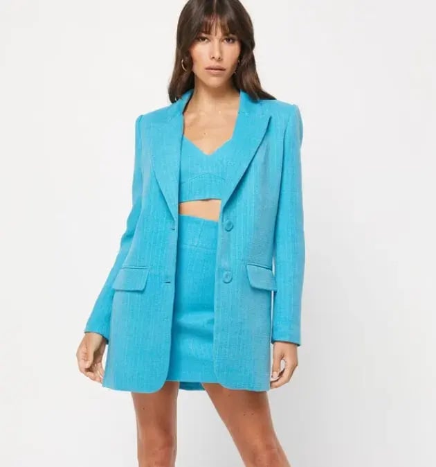 Mossman Complete Control Blazer Size 6 and Mini Skirt Size 8 Set Blue photo 5