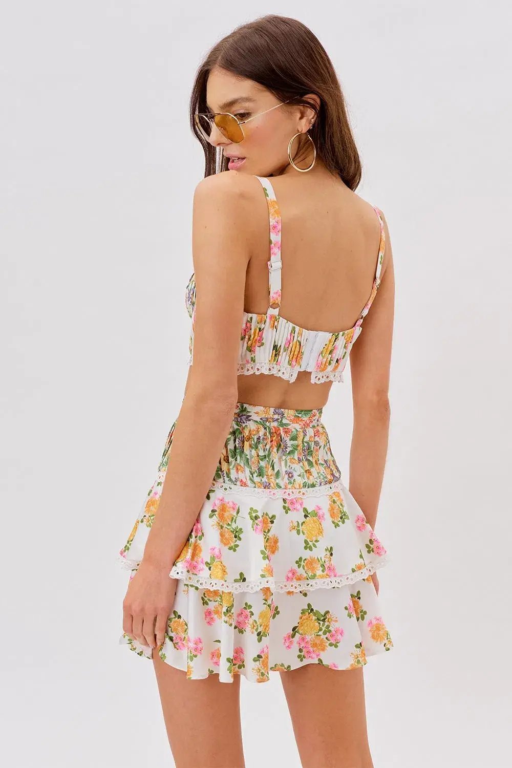 For Love and Lemons Rosalyn Skirt and Top Set Print Size 10 photo 4