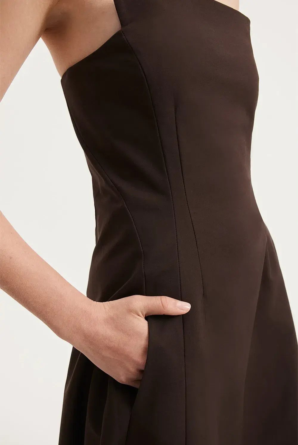 Country Road Strapless Fit and Flare Midi Dress Brown Size 10 photo 5