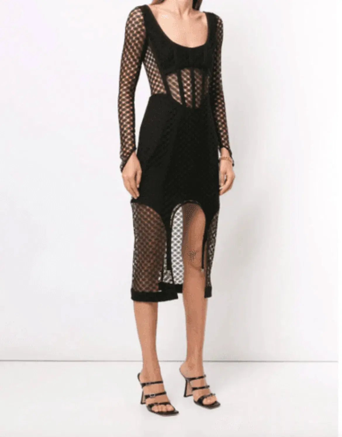Dion Lee Corset Lace Black Bustier Dress Size 10 photo 2