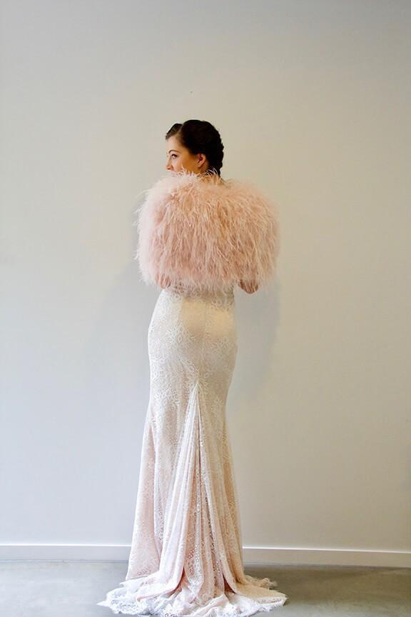 When Freddie Met Lilly Ostrich Bolero Blush One Size photo 2