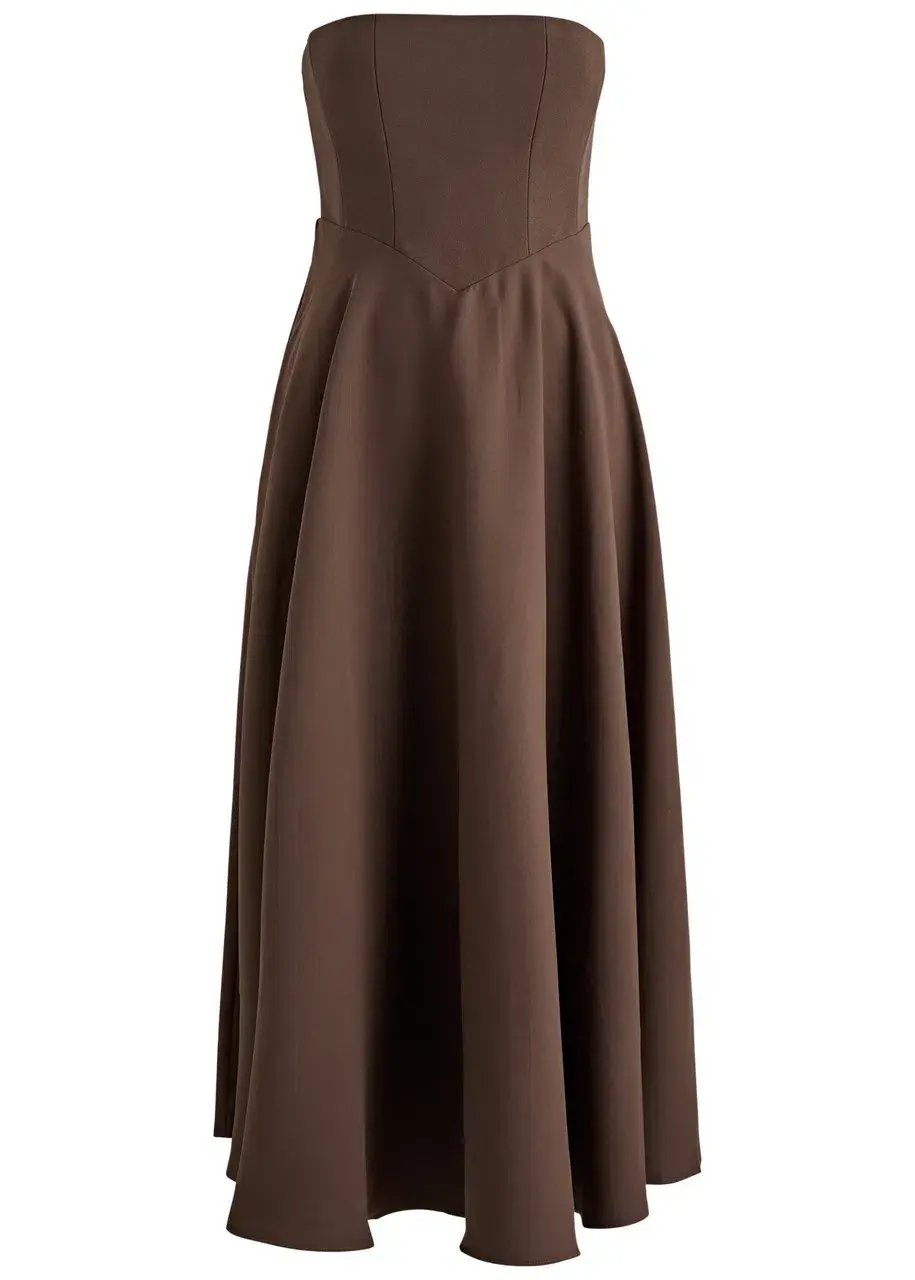 Odd Muse The Ultimate Strapless Jersey Midi Brown Size L/AU 12 photo 5