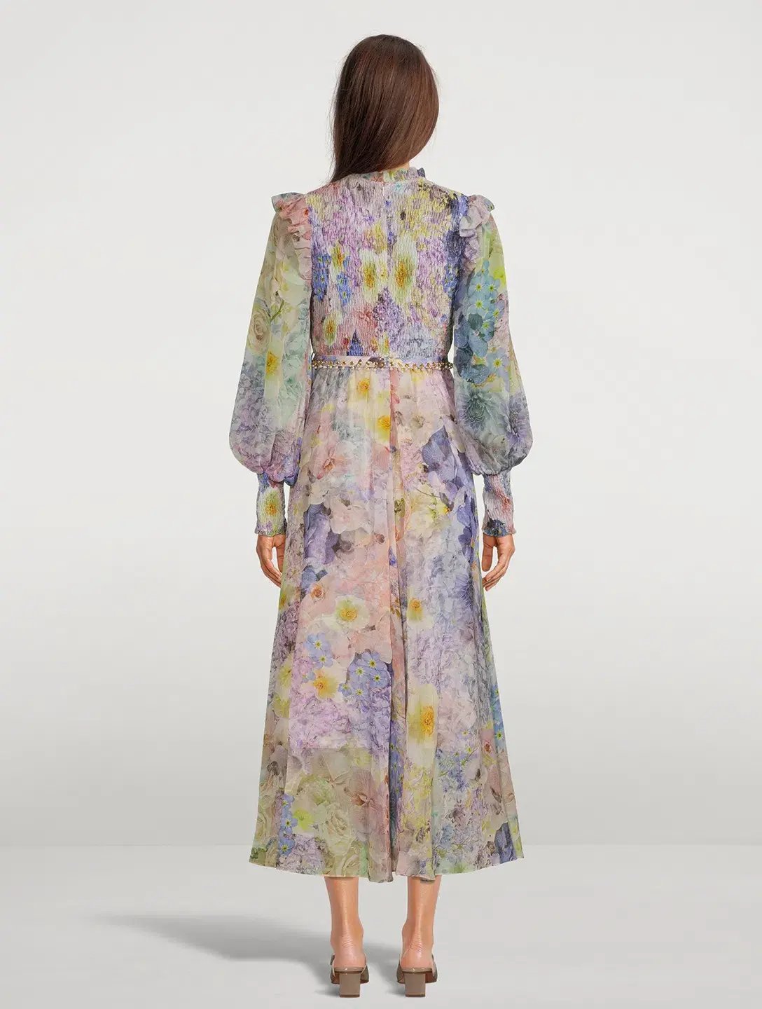 Zimmermann Rhythmic Shirred Midi Dress Floral Size 1 / Au 10 photo 2