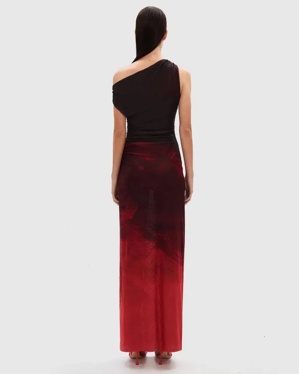 MISHA Nyra Mesh Gown in Venus Print Size 10/M photo 3