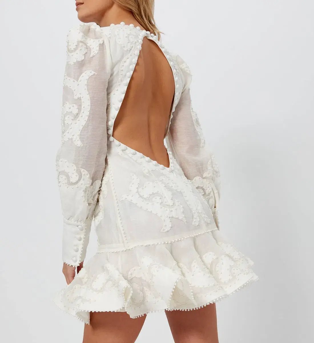 Zimmermann Sunny Appliqué Flip Dress White Size 8 photo 4