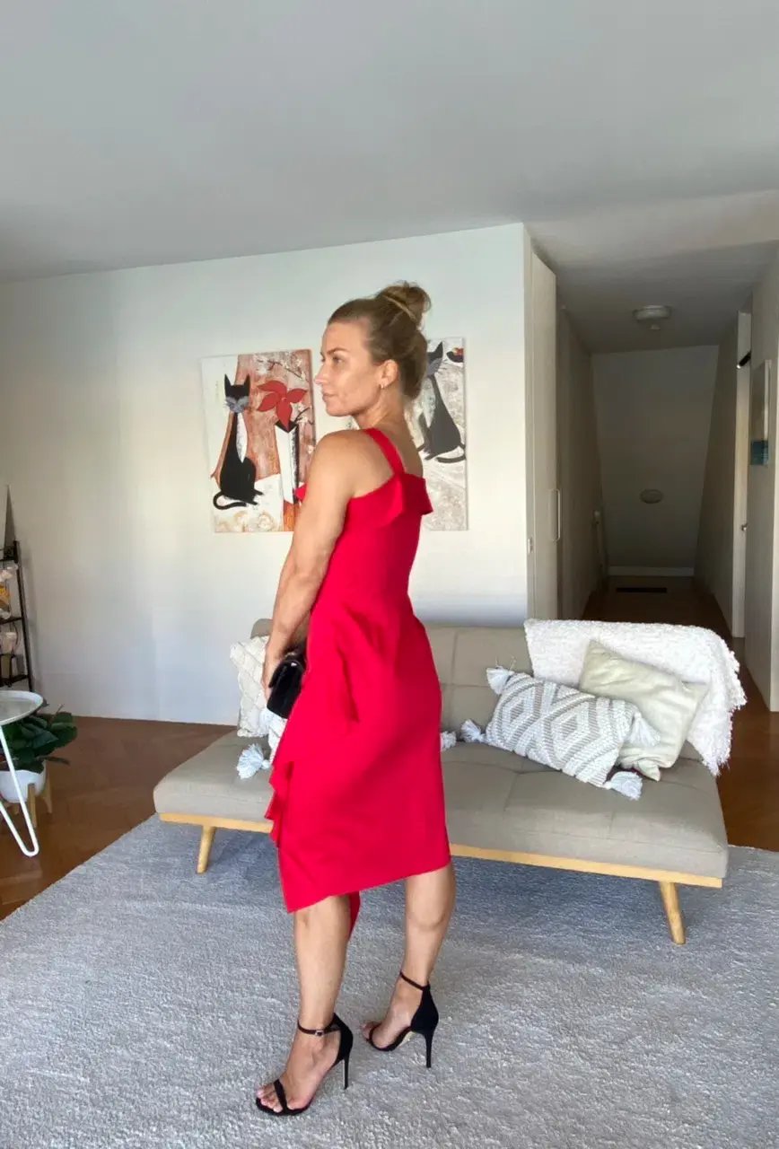 Anthea Crawford Cocktail Dress Red Size 10 photo 3