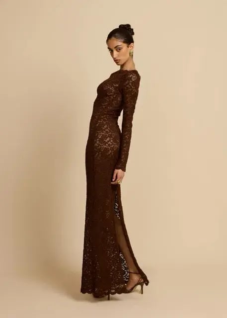 Arcina Ori Monet Maxi Dress Chocolate Brown Size M AU 10 photo 8