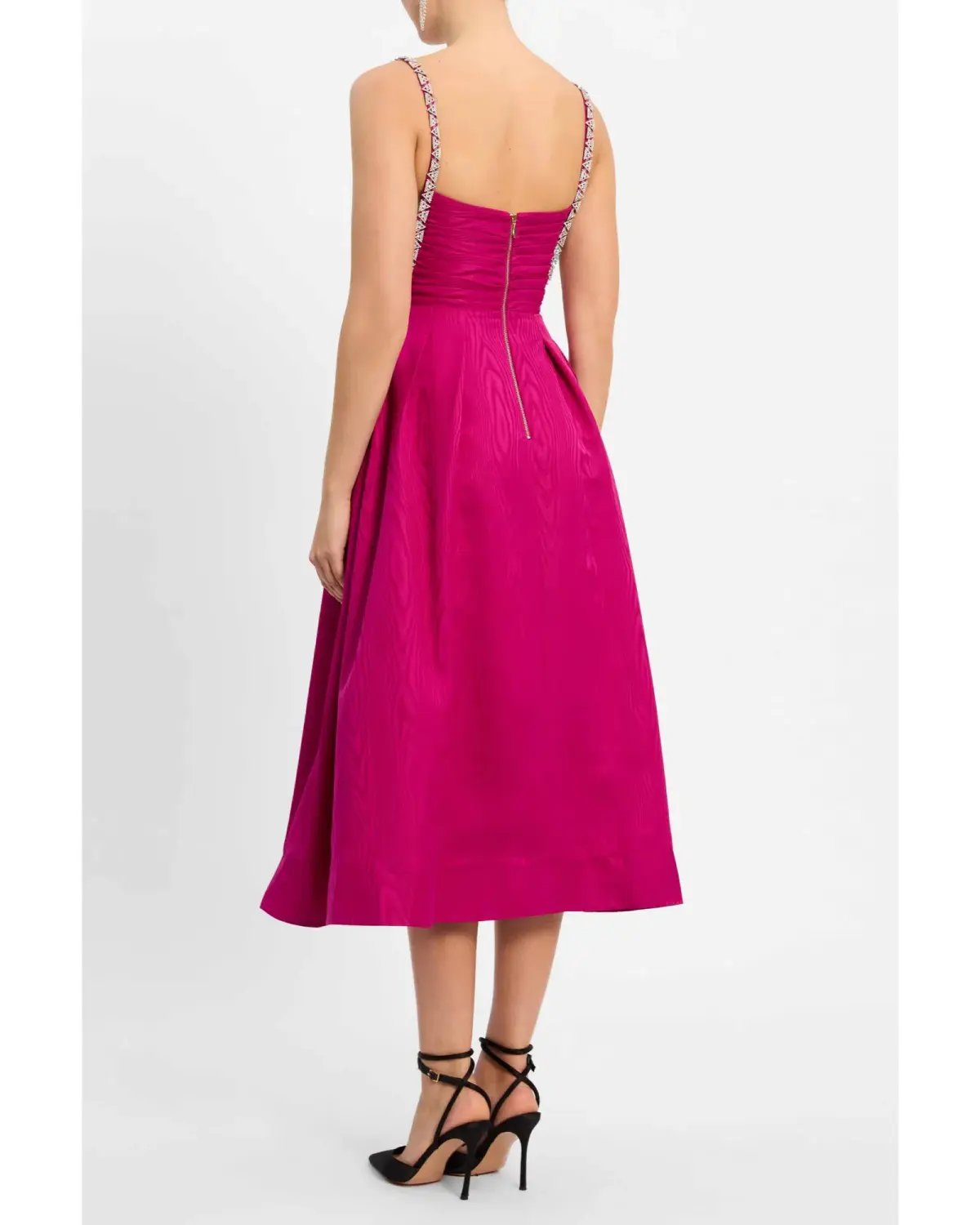 Rebecca Vallance Cynthia Midi Dress Fuchsia Size AU 10 photo 3