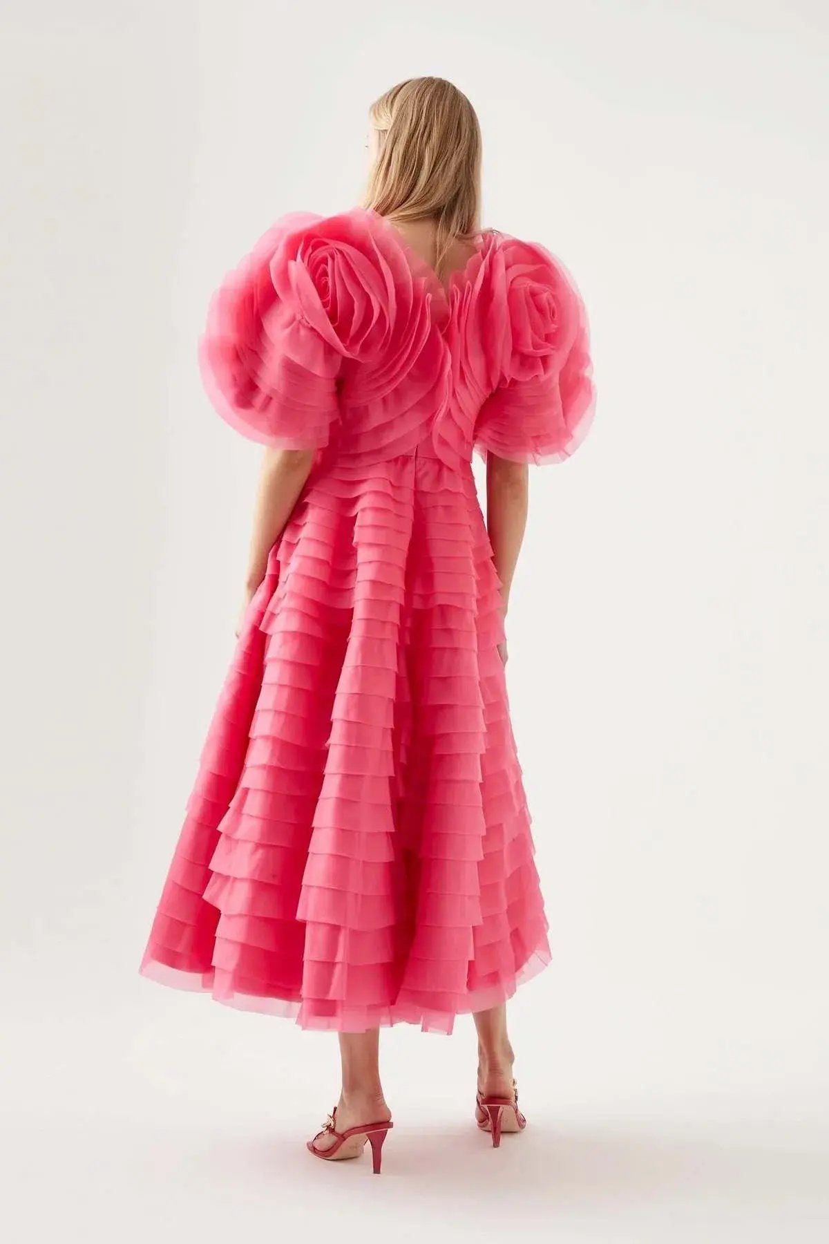 AJE Amour Ruffle Midi Dress in Berry Size 16 photo 2