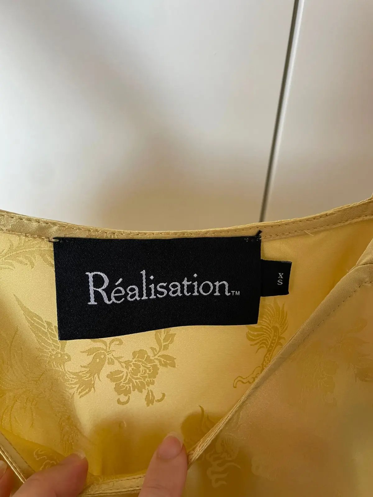 Realisation Par Allegra Dress Yellow Dragon Silk Jacquard Size XS/6 photo 5